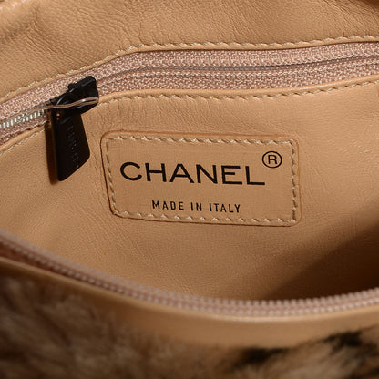 Chanel Lapin Fur Quilt Pattern Handbag Beige 6 of 8