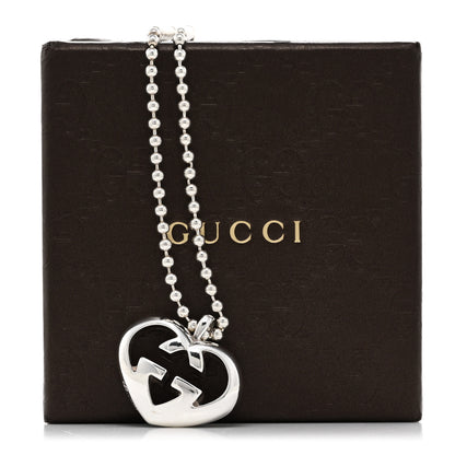 Gucci Sterling Silver Britt Heart Pendant Necklace 6 of 6