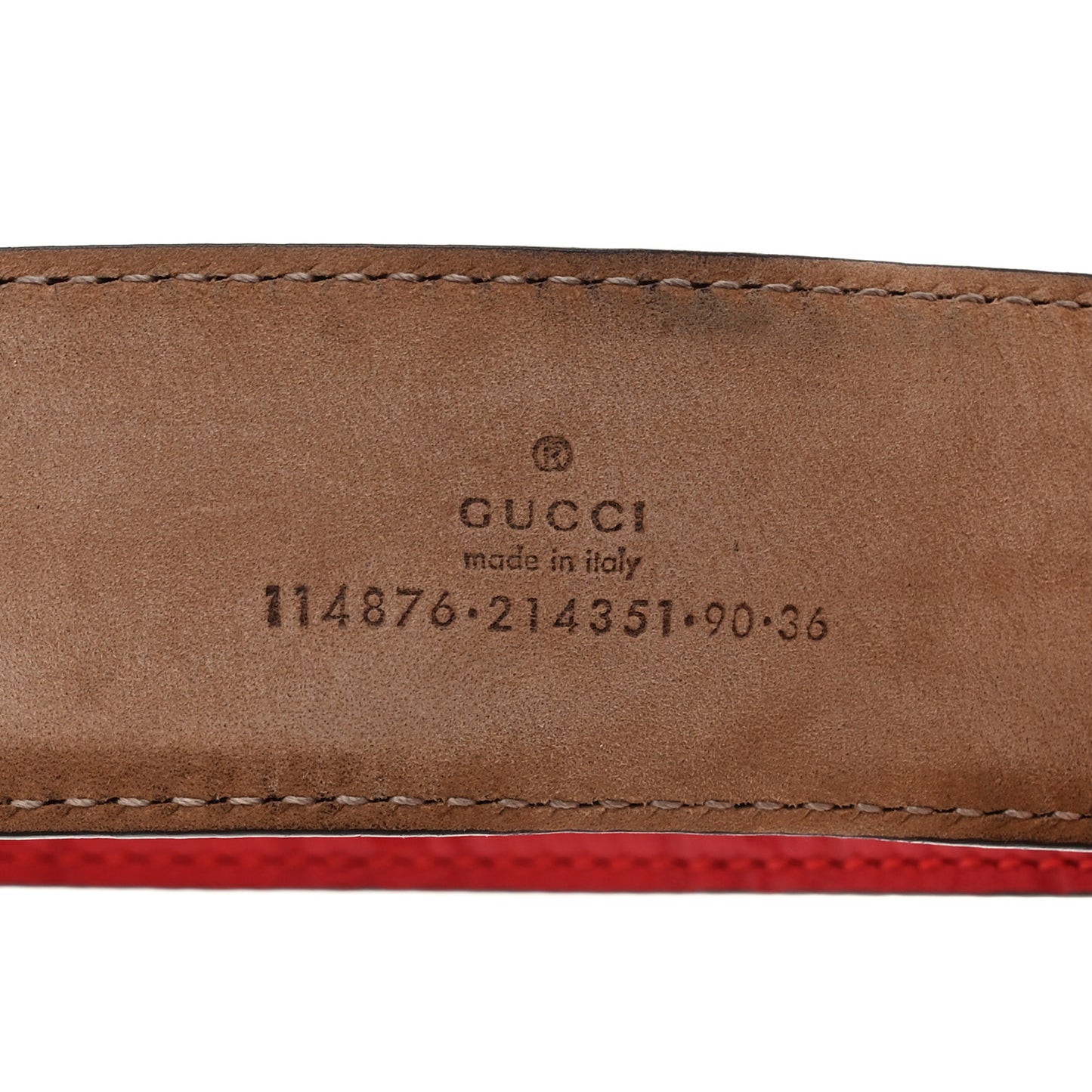 Guccissima Signature Interlocking G Belt 90 36 Hibiscus Red