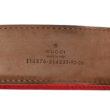 Gucci Guccissima Signature Interlocking G Belt 90 36 Hibiscus Red 3 of 5