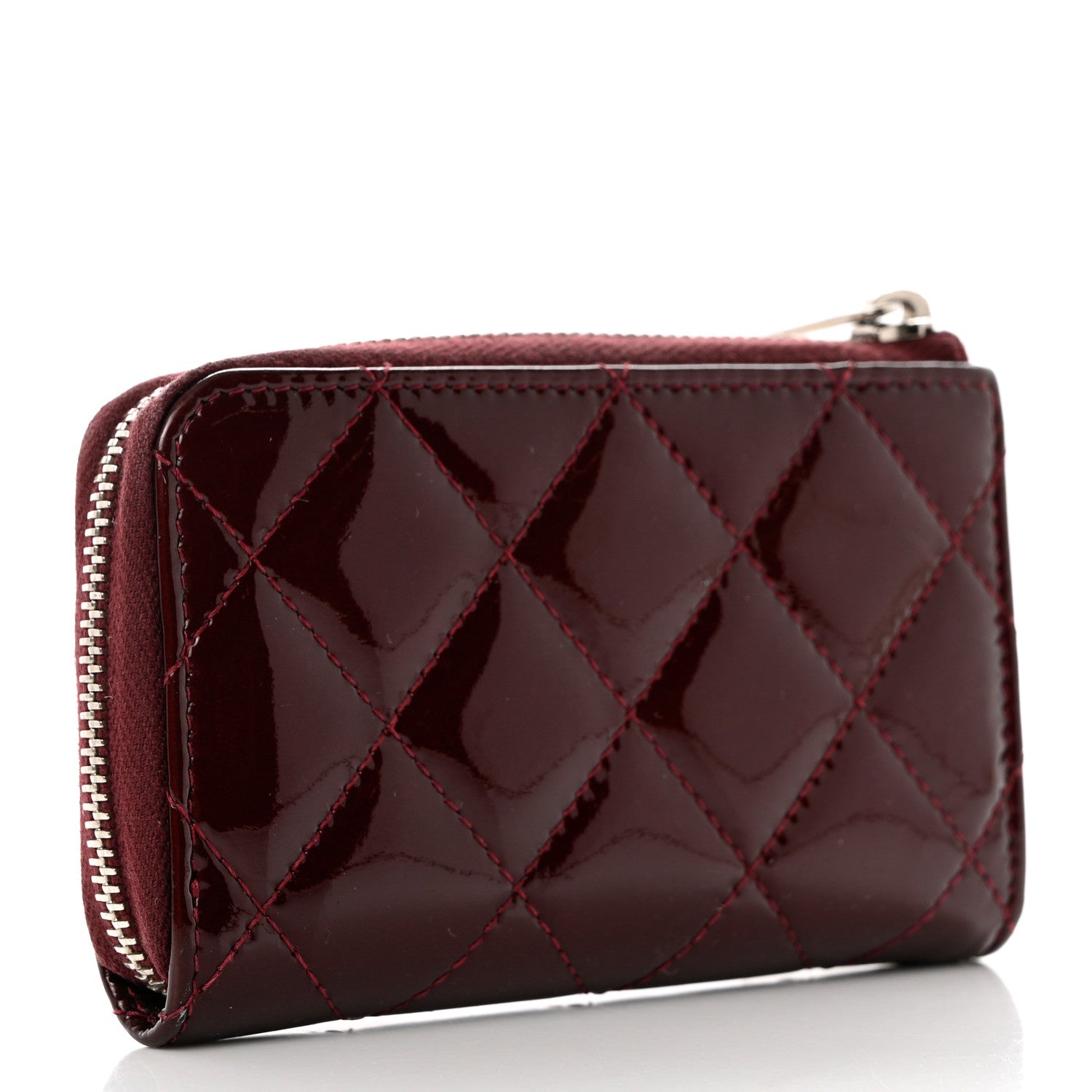 Chanel Patent Quilted Brilliant Key Holder Case Light Burgundy 2 of 8