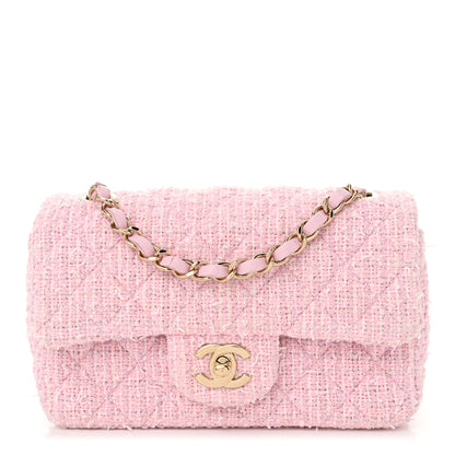 Chanel Tweed Quilted Mini Rectangular Flap Pink 1 of 10
