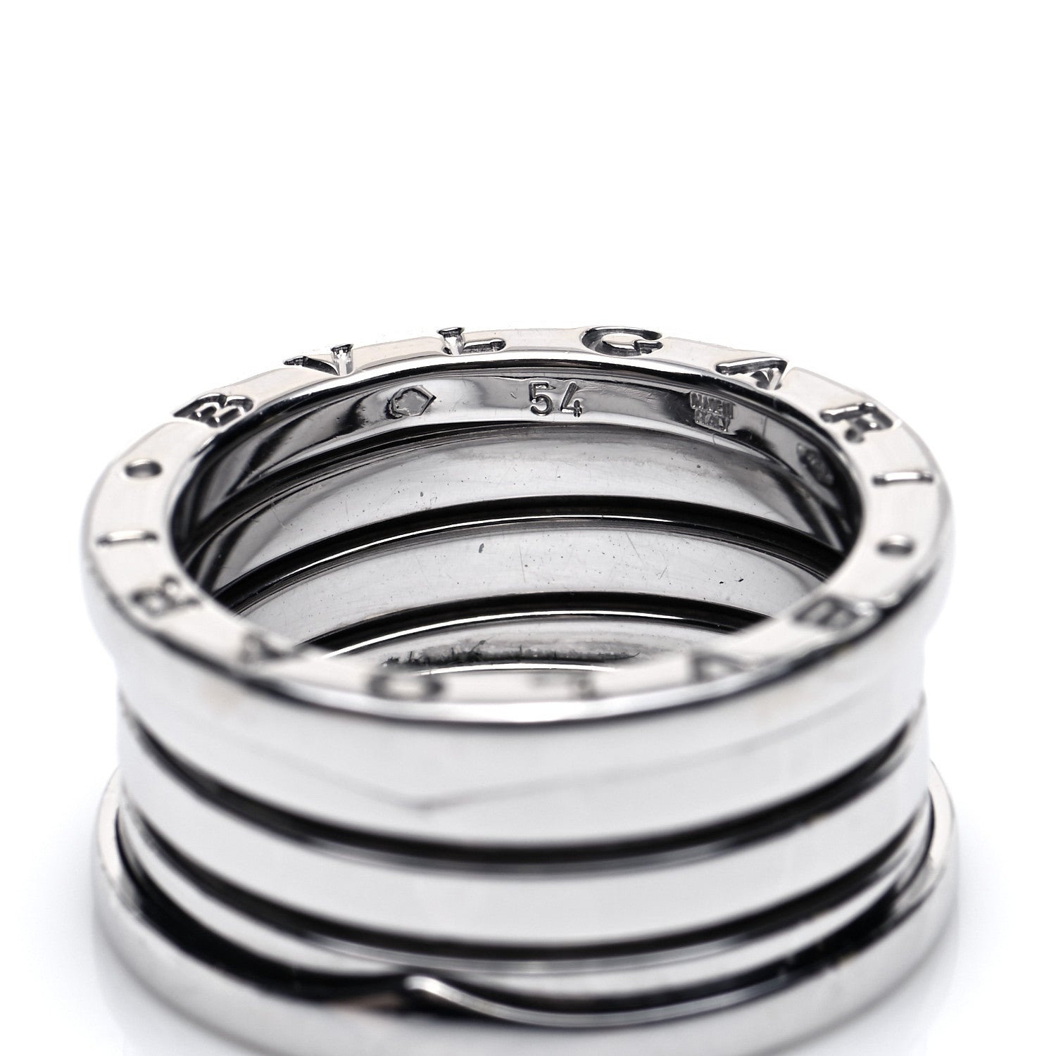 Bulgari 18K White Gold B.Zero1 Four-Band Ring 54 7 5 of 5