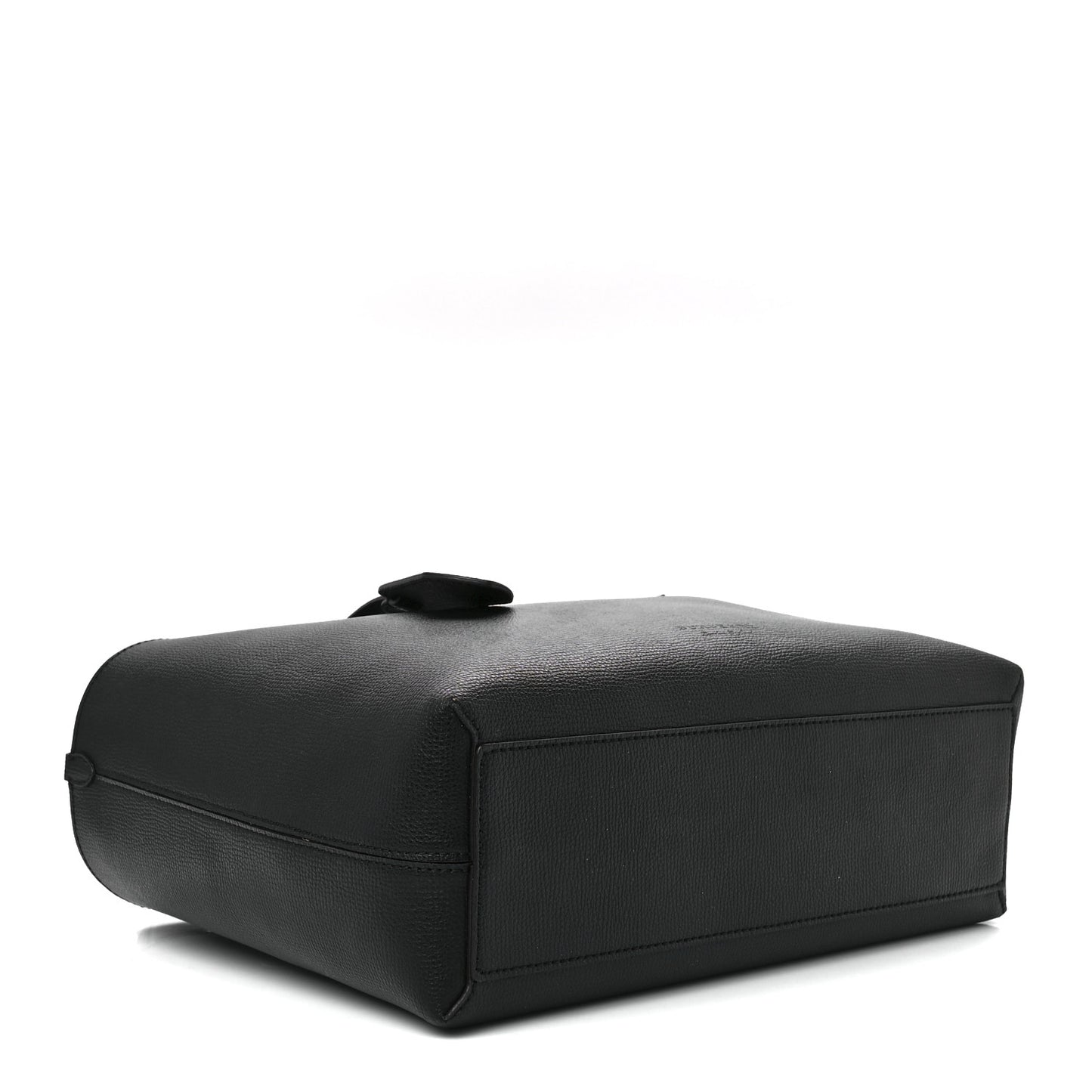 Grainy Calfskin Haymarket Check Small Reversible Tote Black