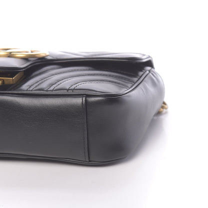 Gucci Calfskin Matelasse Mini GG Marmont Shoulder Bag Black 8 of 12