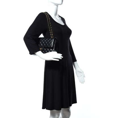 Chanel Lambskin Quilted Medium Double Flap Black 2 of 18