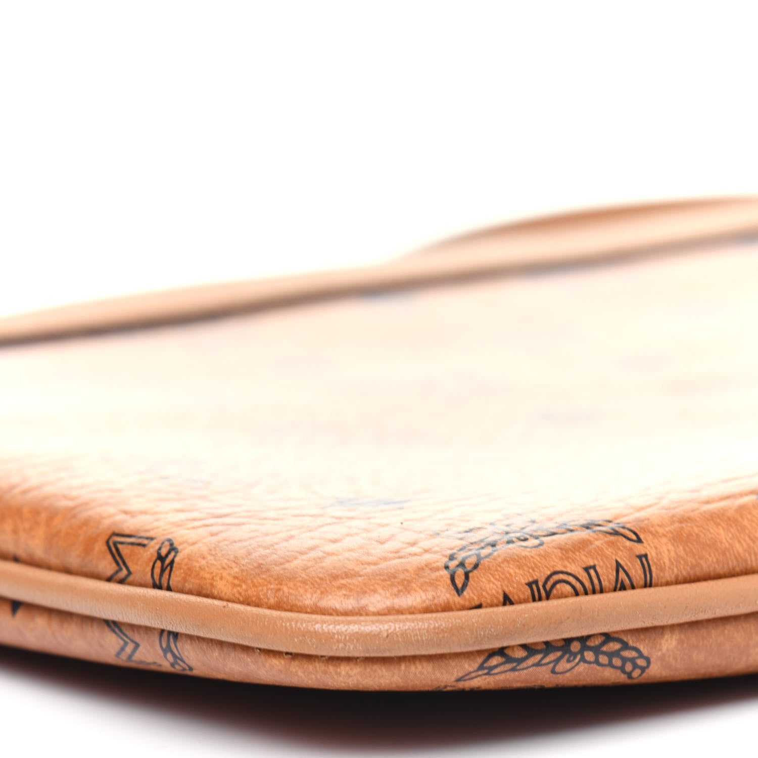 MCM Visetos Liz Shopper Tote Pouch Cognac 7 of 9