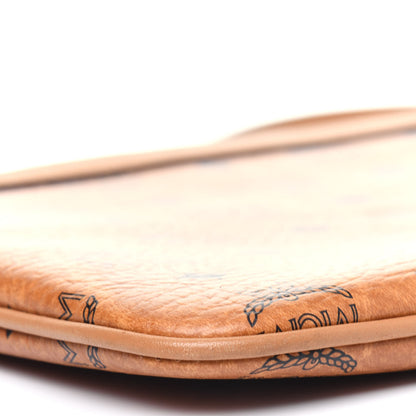 MCM Visetos Liz Shopper Tote Pouch Cognac 7 of 9