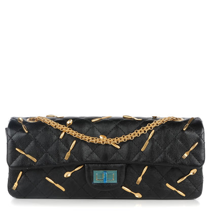 Chanel Calfskin Quilted Spoon Charms Brasserie 2.55 Reissue Flap Black 1 of 8
