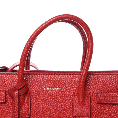 Saint Laurent Grained Calfskin Baby Sac De Jour Lipstick Red 8 of 12