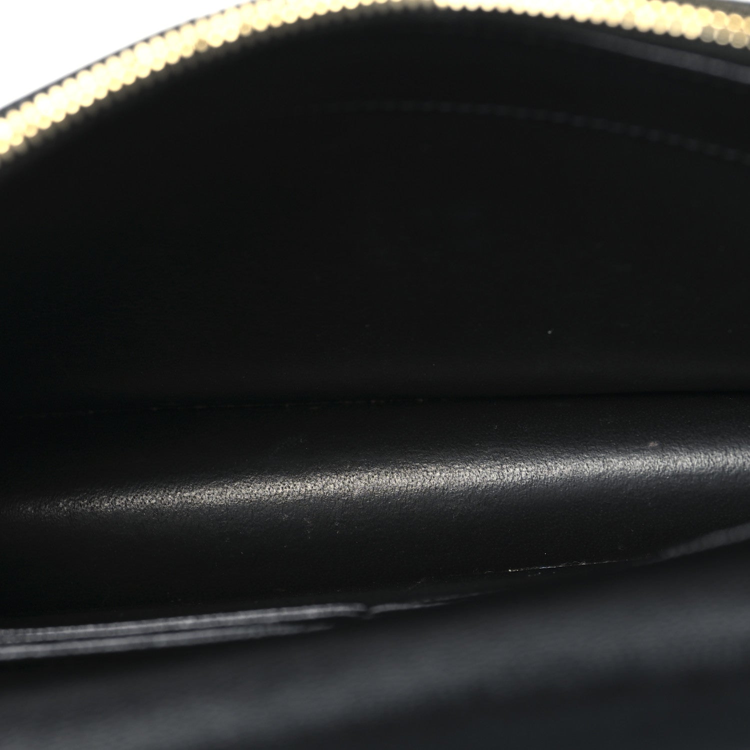 Saint Laurent Grain De Poudre Matelasse Chevron Monogram Envelope Chain Wallet Black 5 of 9