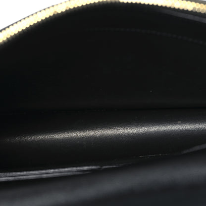 Saint Laurent Grain De Poudre Matelasse Chevron Monogram Envelope Chain Wallet Black 5 of 9