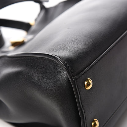 Fendi Vitello Seta Shiny Nappa Medium Peekaboo Iconic Satchel Black 12 of 14