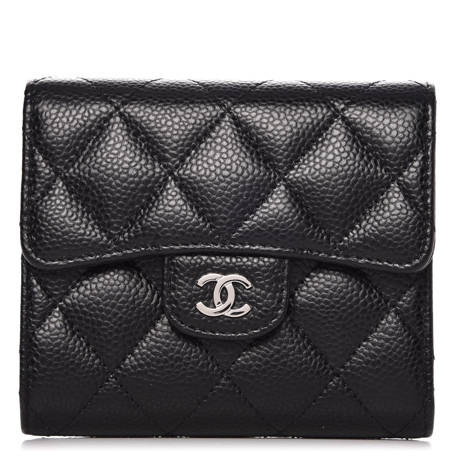 Chanel Caviar Quilted Compact Flap Wallet Black 1 of 10