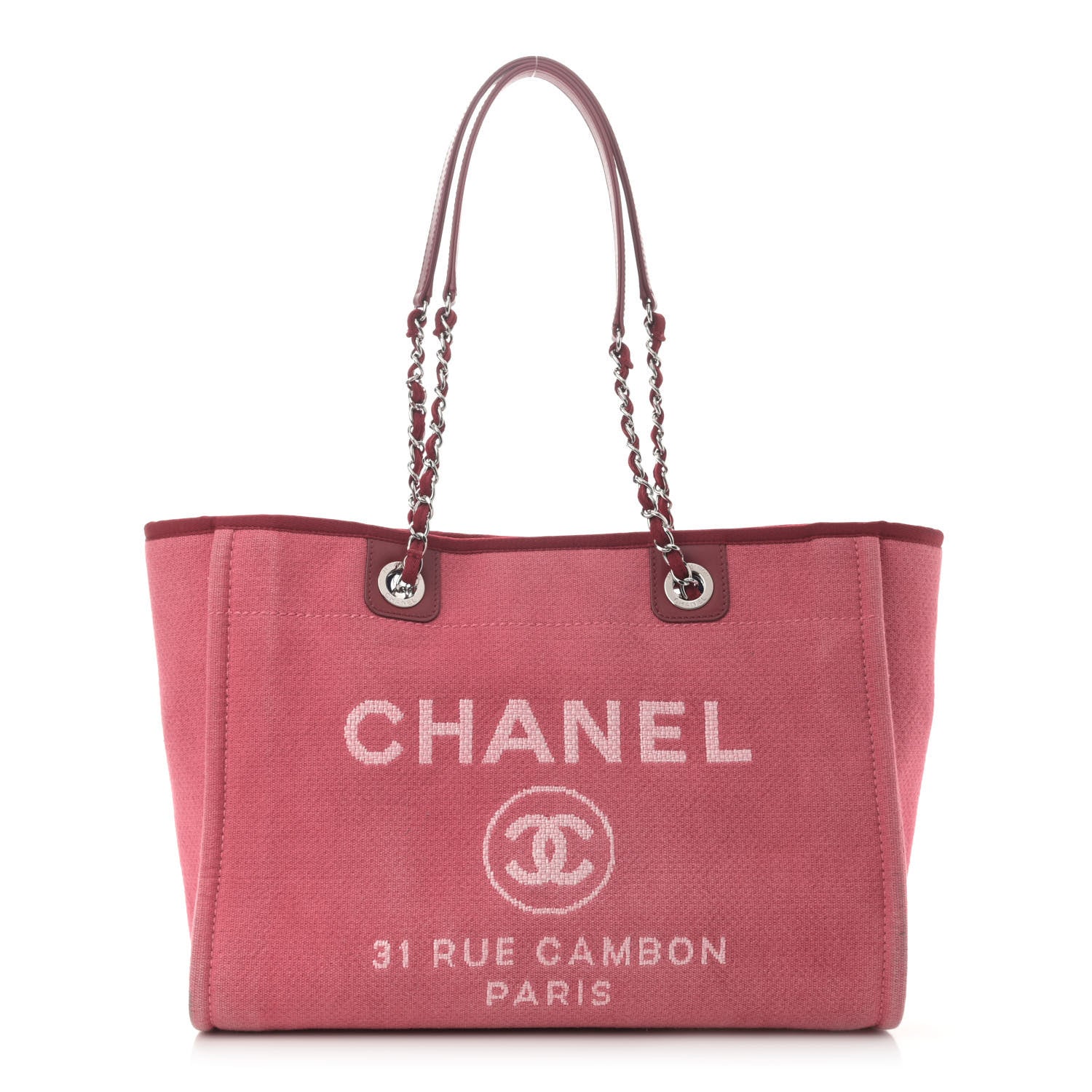 Chanel Canvas Small Deauville Tote Red 1 of 13