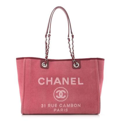 Chanel Canvas Small Deauville Tote Red 1 of 13