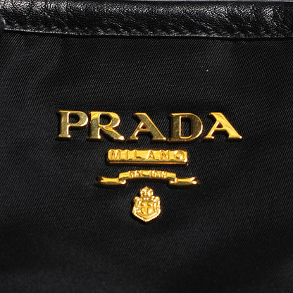 Prada Vitello Daino Tessuto Nylon Tote Nero Black 10 of 10