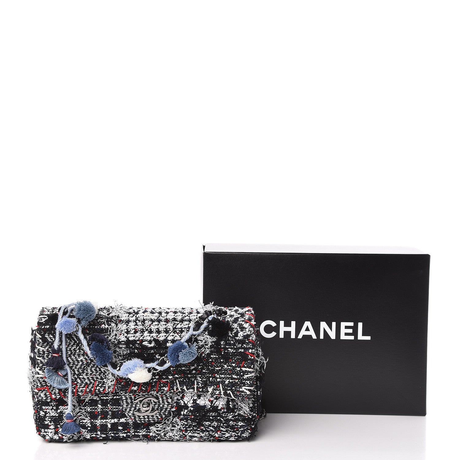 Chanel Tweed Pompom Flap Bag Multicolor 11 of 11