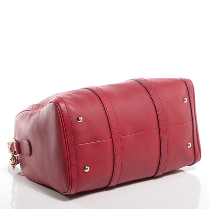 Gucci Calfskin Microguccissima Trim Medium Boston Raspberry Red 5 of 11