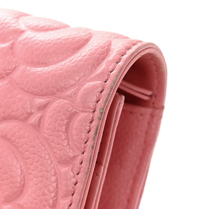 Chanel Caviar Camellia Embossed Wallet On Chain WOC Light Pink 14 of 16