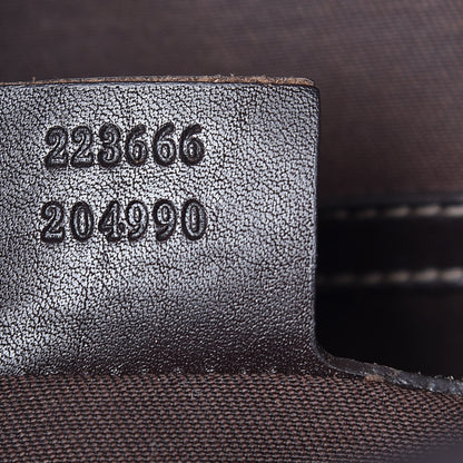 Gucci GG Supreme Monogram Selleria Calfskin Small Flap Messenger Bag Beige Ebony Cocoa Dark Chocolate 9 of 17