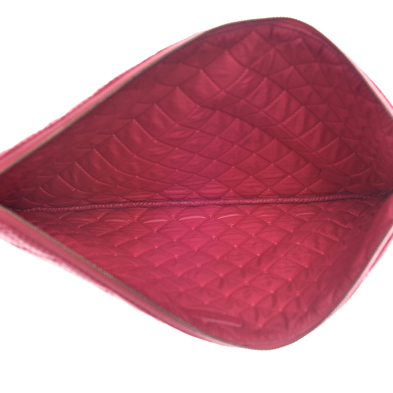 Chanel Perforated Lambskin Quilted Large Cosmetic Case Pink 5 of 15