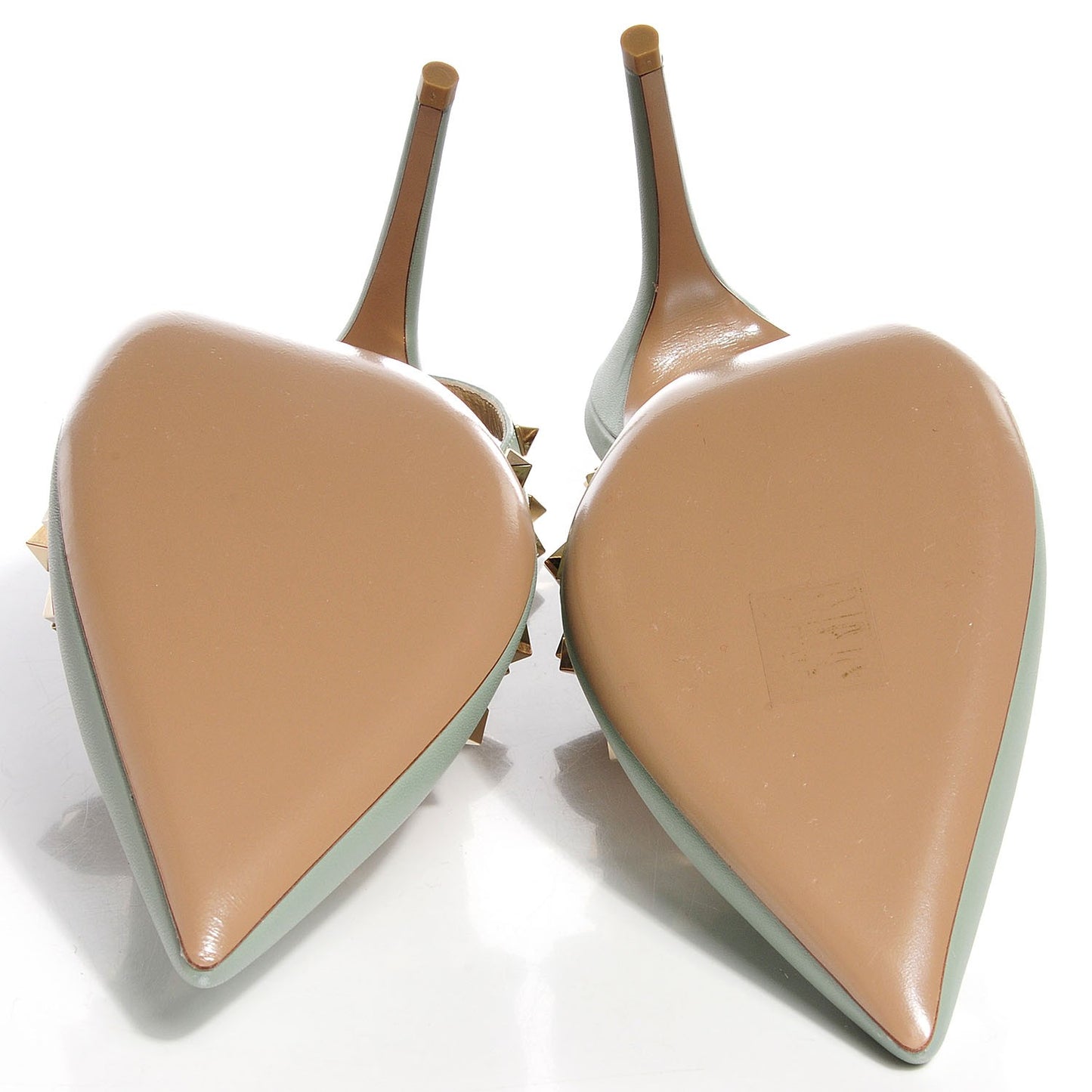 Nappa Rockstud Ankle Strap Pumps 40.5 Muted Mint