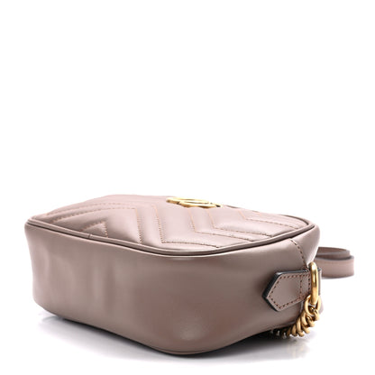 Gucci Calfskin Matelasse Mini GG Marmont Chain Shoulder Bag Porcelain Rose 10 of 12