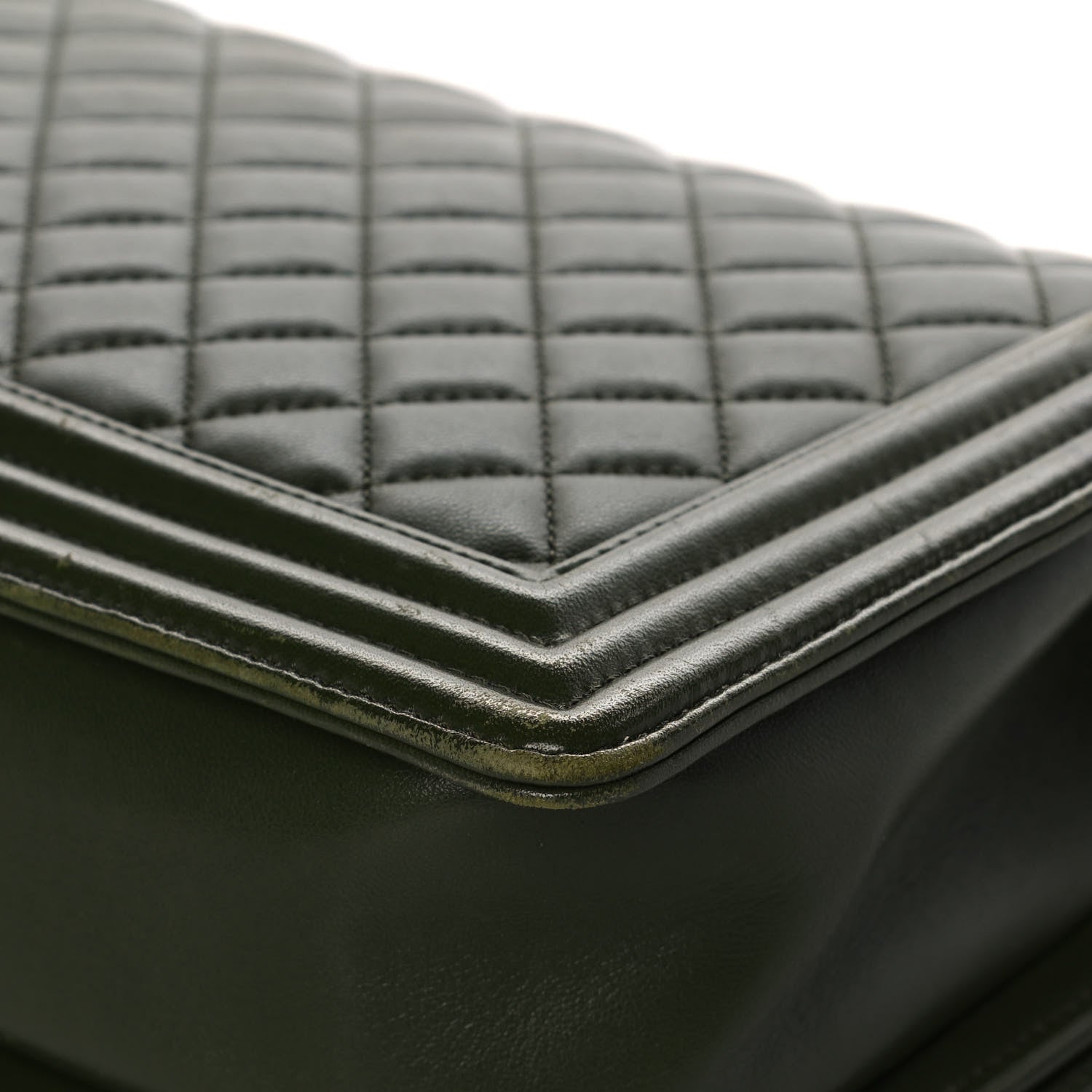 Chanel Lambskin Quilted New Medium Boy Flap Dark Green 12 of 16