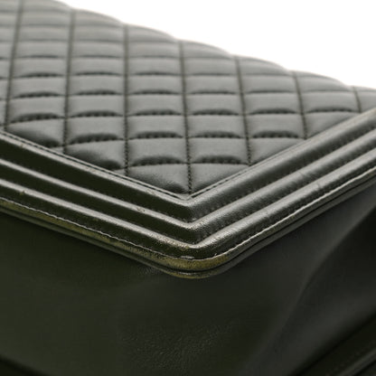 Chanel Lambskin Quilted New Medium Boy Flap Dark Green 12 of 16