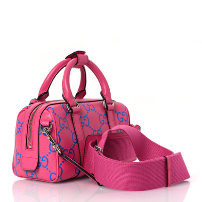 Gucci Calfskin GG Tennis Bi-Color Embossed Mini Duffle Bag Modern Fucsia Modern Blue 3 of 10