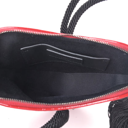Saint Laurent Patent Crocodile Embossed Sac Coeur Heart Shaped Clutch Red 4 of 4
