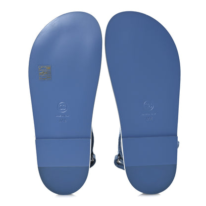 Chanel Printed Denim CC Dad Sandals 37.5 Light Blue 7 of 13