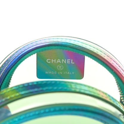 Chanel PVC Calfskin Lambskin Quilted Round Filigree Clutch With Chain Green 6 of 11