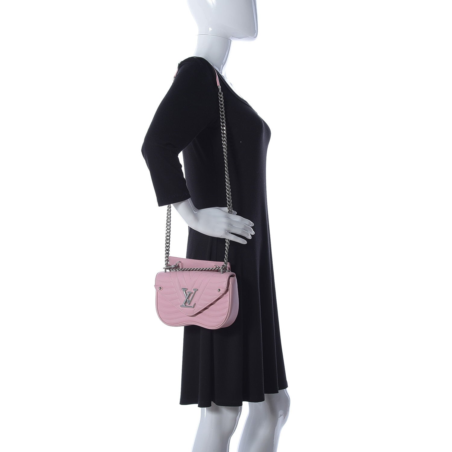 Louis Vuitton Calfskin New Wave Chain MM Rose Clair 2 of 11