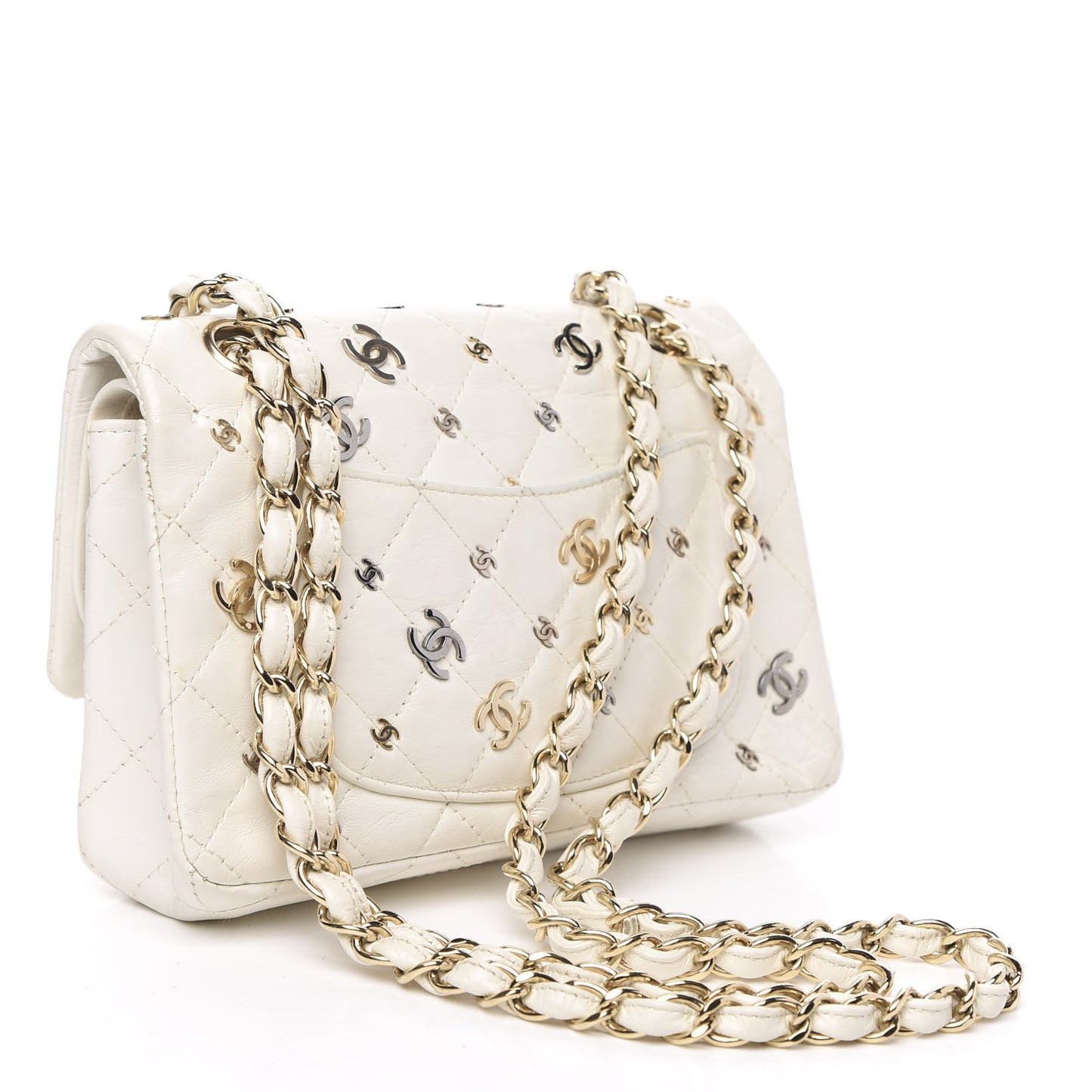 Calfskin CC Punk 2.55 Reissue 224 Flap White