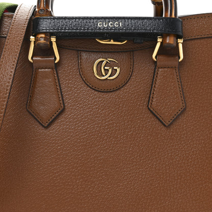 Gucci Textured Dollar Calfskin Web Small Diana Tote Bag Cuir Black 8 of 10