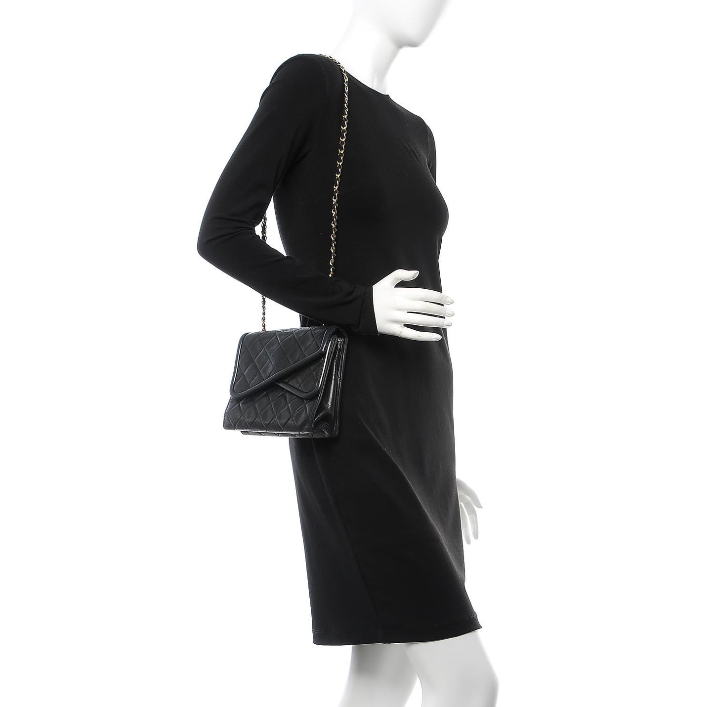 Lambskin Quilted Mini Diagonal Square Flap Black
