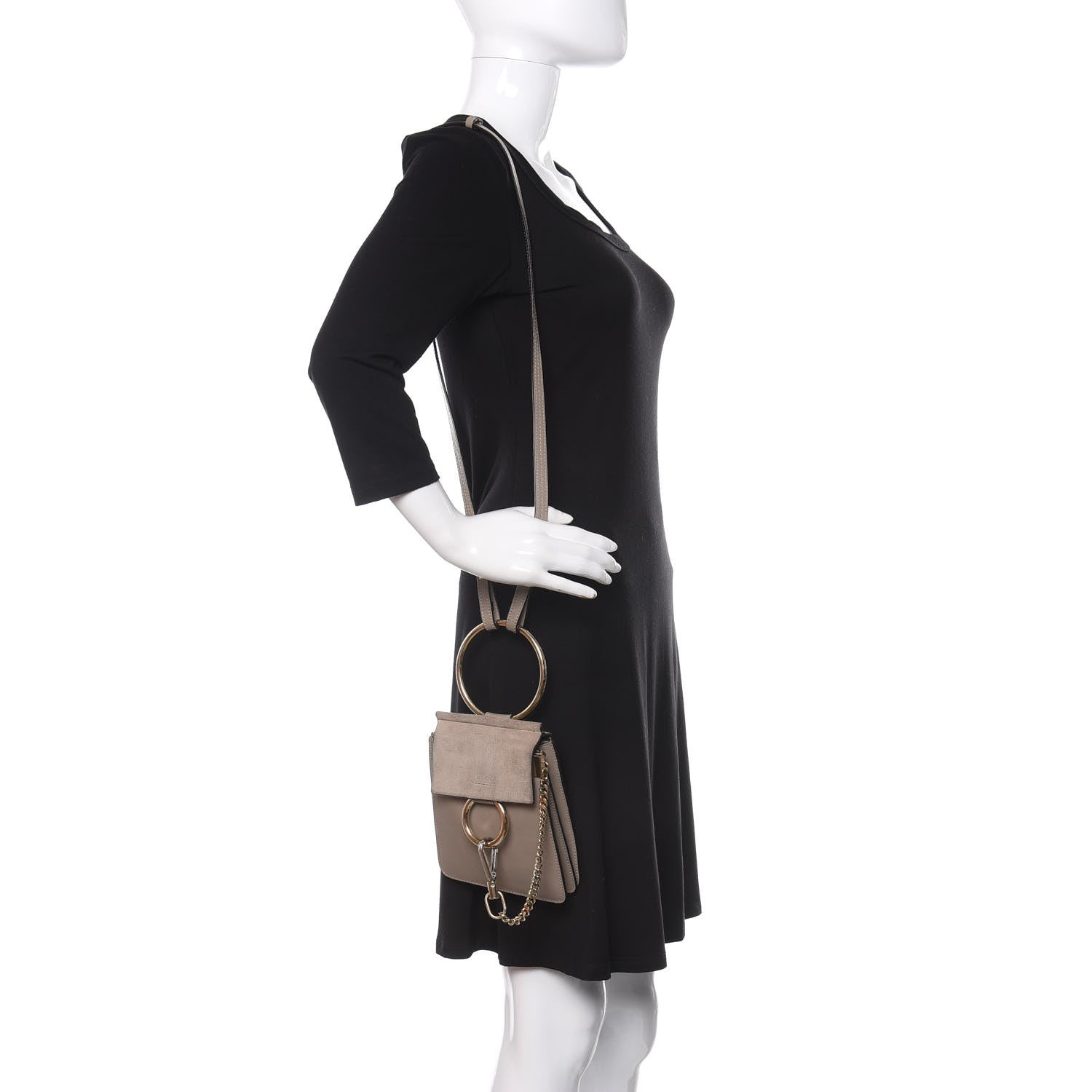 Chloe Suede Calfskin Mini Faye Bracelet Bag Motty Grey 2 of 9