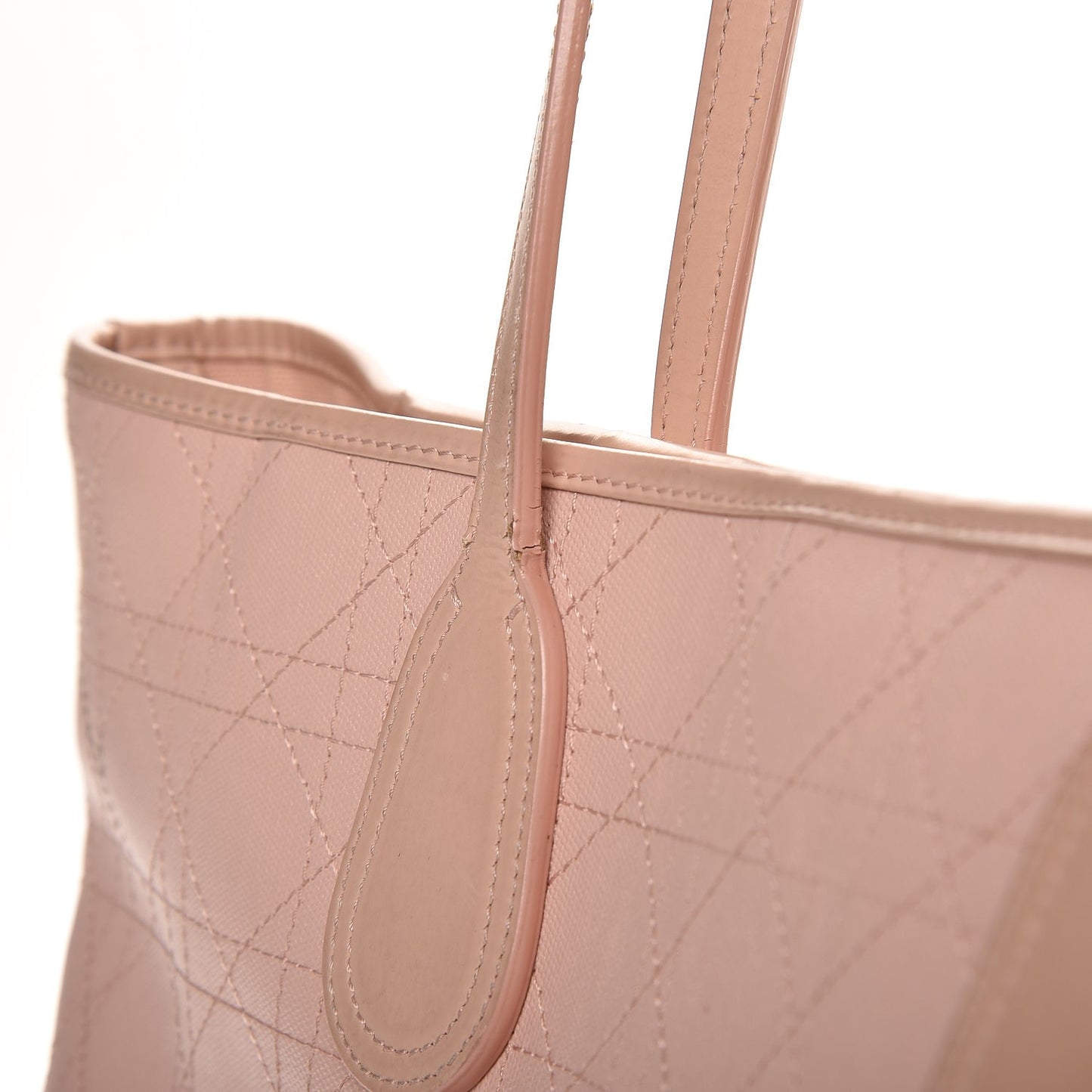 Coated Canvas Cannage Panarea Shopping Tote Rosato