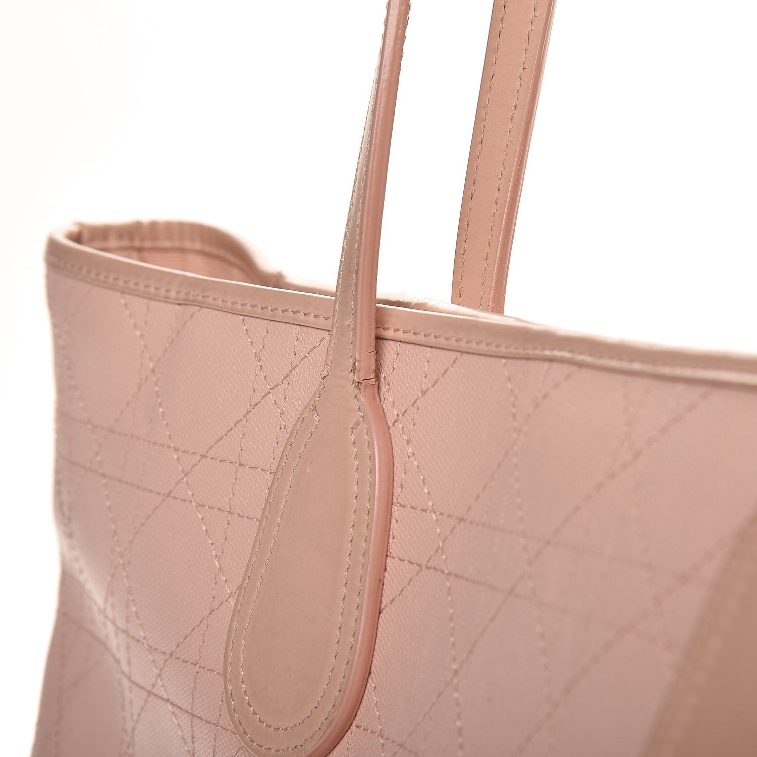 Christian Dior Coated Canvas Cannage Panarea Shopping Tote Rosato 13 of 17