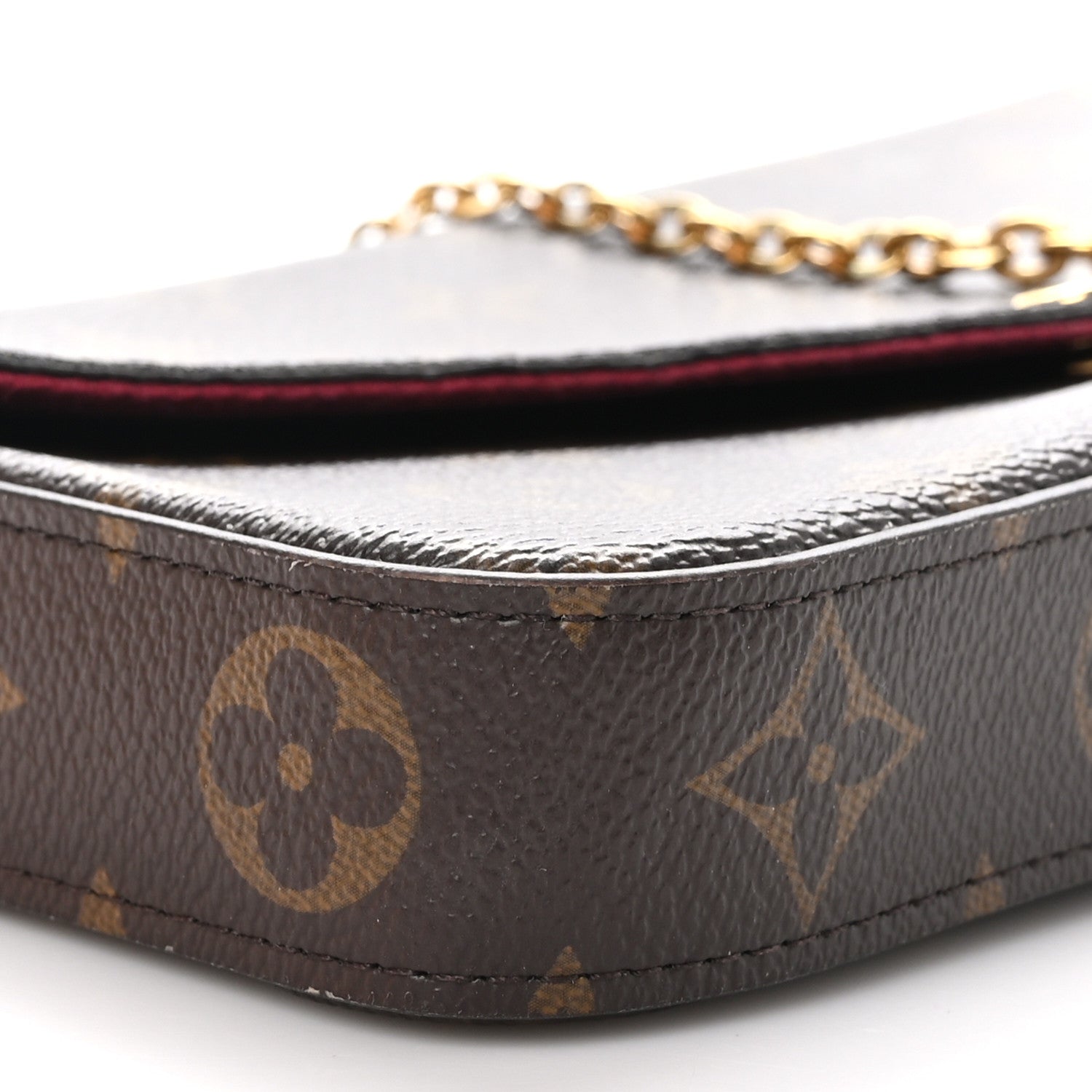 Louis Vuitton Monogram Pochette Felicie Chain Wallet Fuchsia 9 of 11