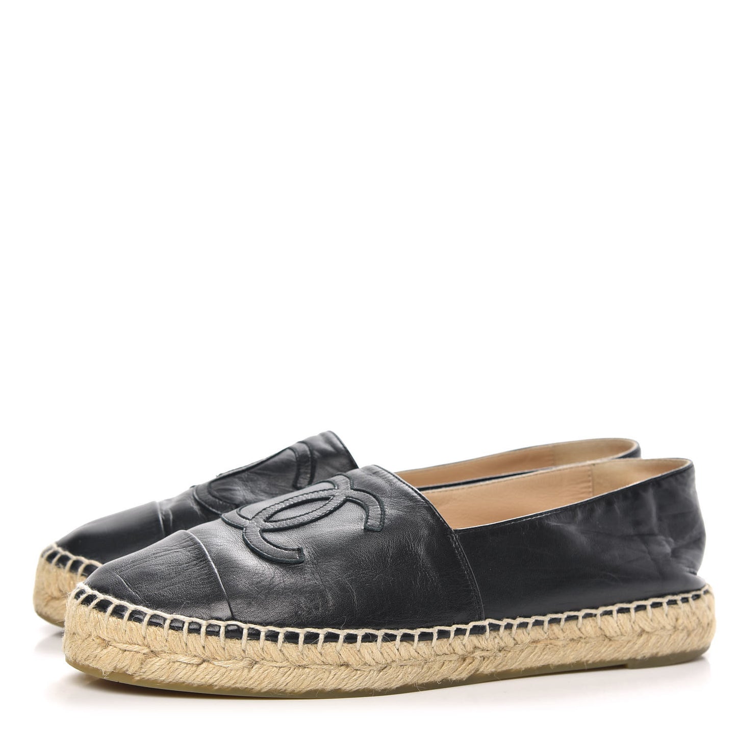 Lambskin CC Espadrilles 38 Black
