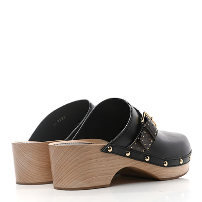 Louis Vuitton Calfskin Patent Monogram Cottage Clog Mules 41 Black 4 of 8