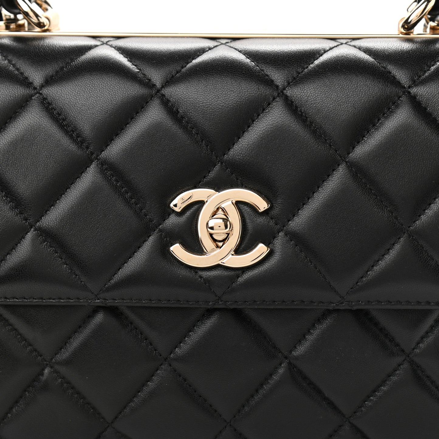 Lambskin Quilted Small Trendy CC Dual Handle Flap Bag Black
