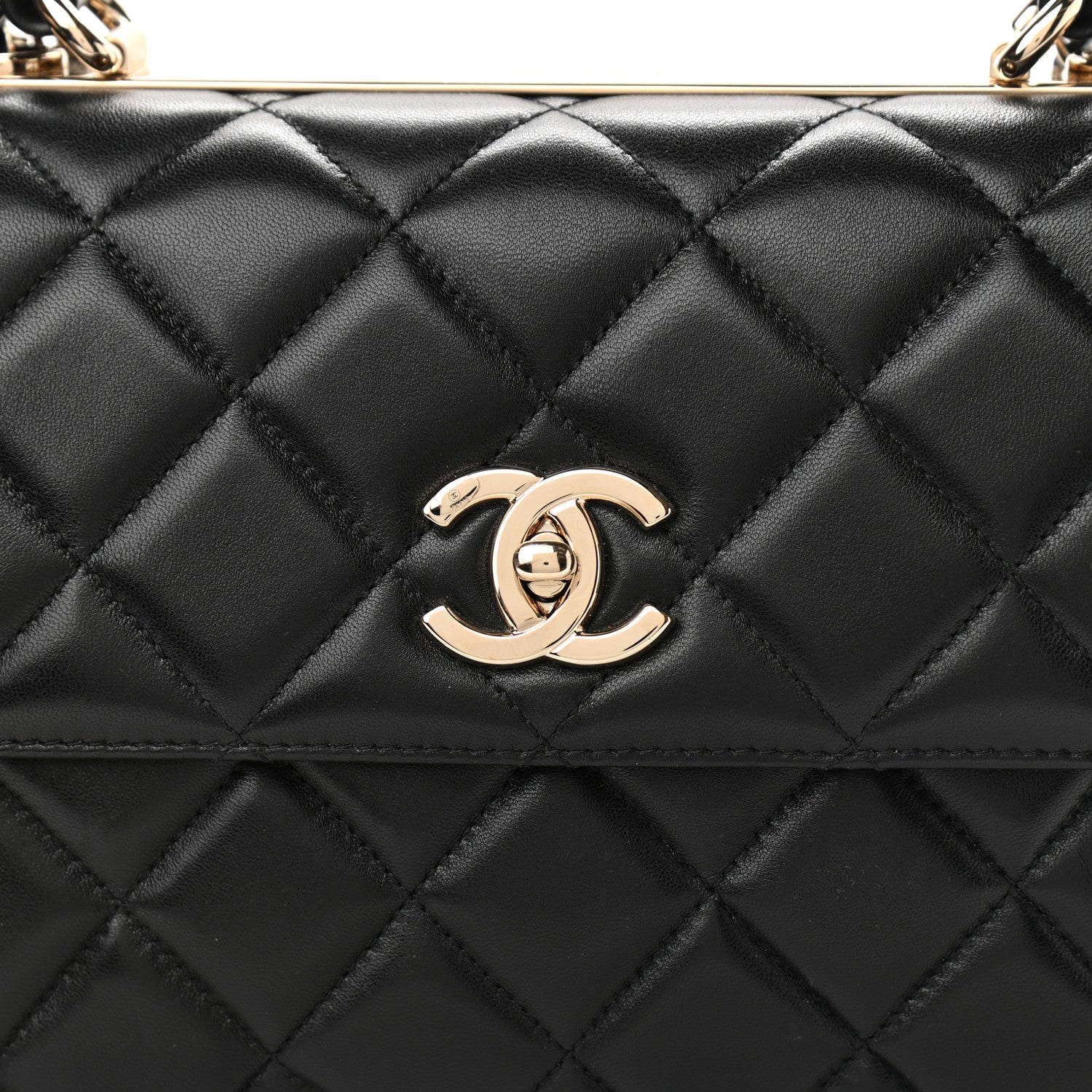 Chanel Lambskin Quilted Small Trendy CC Dual Handle Flap Bag Black 8 of 11
