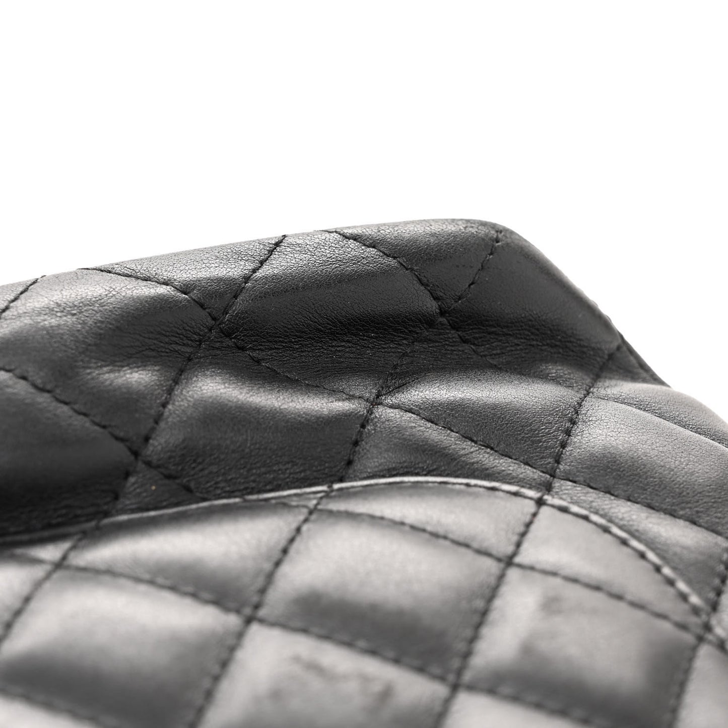Calfskin Quilted Medium Cambon Tote Black White
