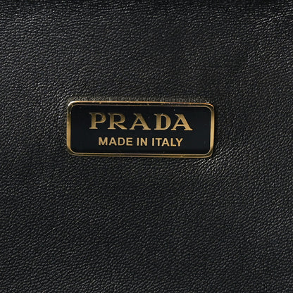 Prada Wicker Triangle Crossbody Clutch Naturale Black 6 of 8