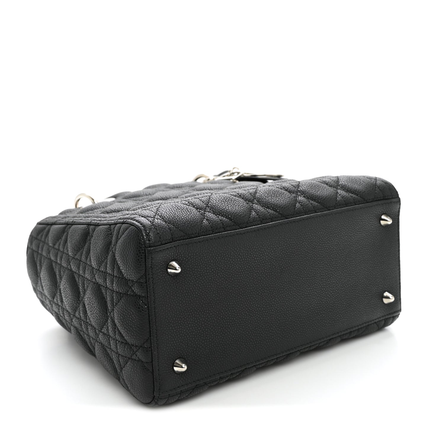 Grained Calfskin Cannage Medium Lady Dior Black