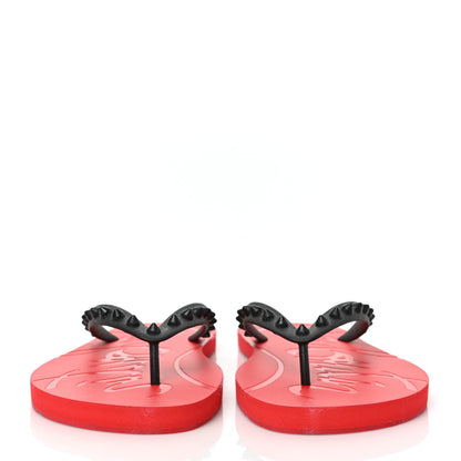 Christian Louboutin Rubber Spike Loubi Donna Flip Flop 41 Black Red 2 of 7